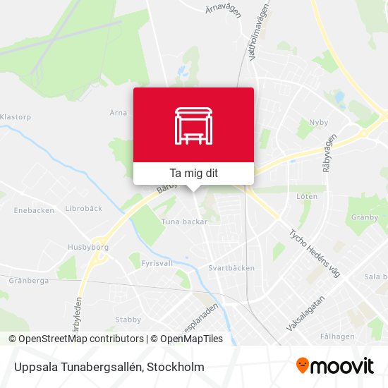 Uppsala Tunabergsallén karta
