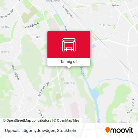 Uppsala Lägerhyddsvägen karta