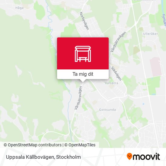 Uppsala Källbovägen karta