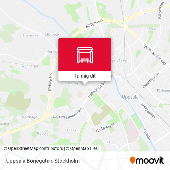 Uppsala Börjegatan karta