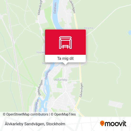 Älvkarleby Sandvägen karta