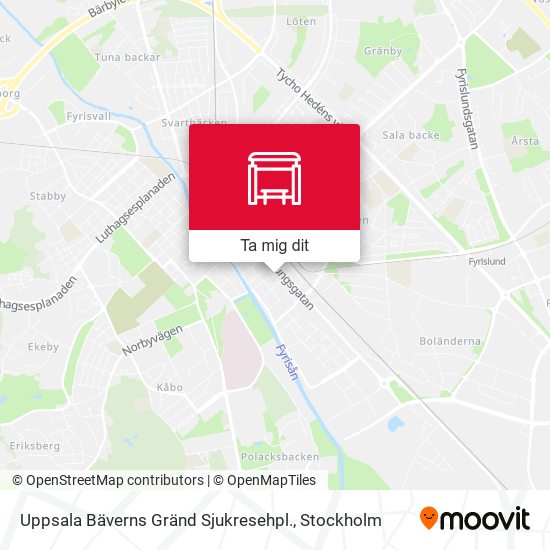 Uppsala Bäverns Gränd Sjukresehpl. karta