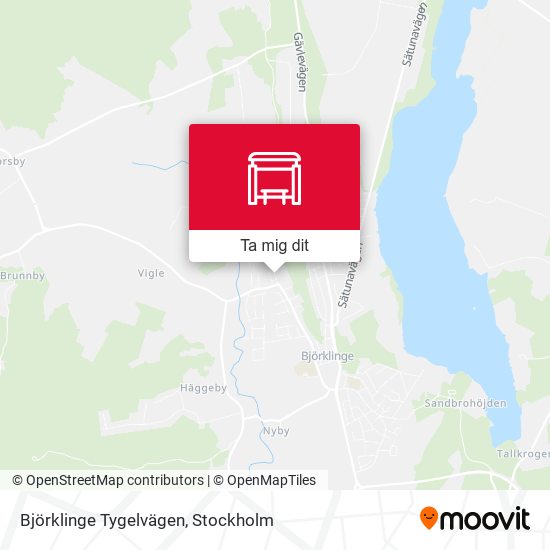 Björklinge Tygelvägen karta