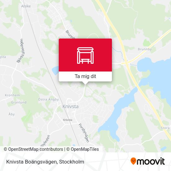 Knivsta Boängsvägen karta