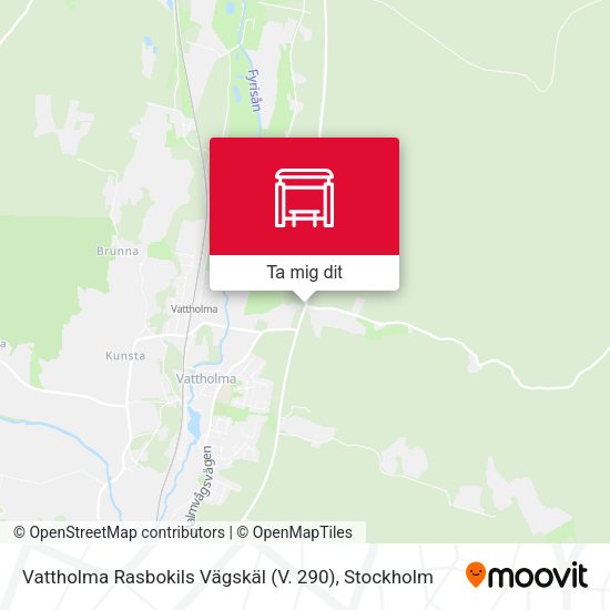 Vattholma Rasbokils Vägskäl (V. 290) karta