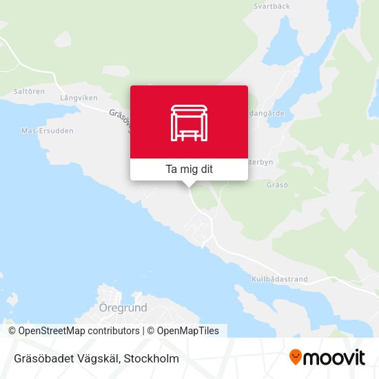 Gräsöbadet Vägskäl karta