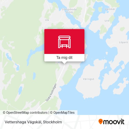 Vettershaga Vägskäl karta
