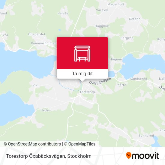 Torestorp Öxabäcksvägen karta