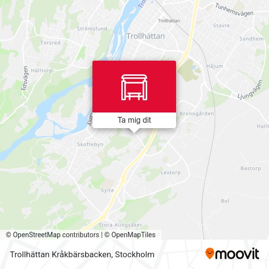 Trollhättan Kråkbärsbacken karta