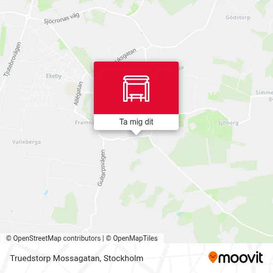 Truedstorp Mossagatan karta