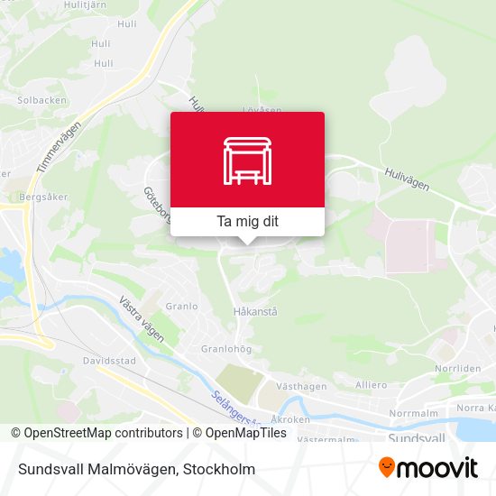 Sundsvall Malmövägen karta