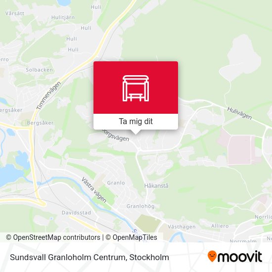 Sundsvall Granloholm Centrum karta