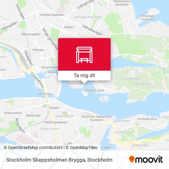 Stockholm Skeppsholmen Brygga karta