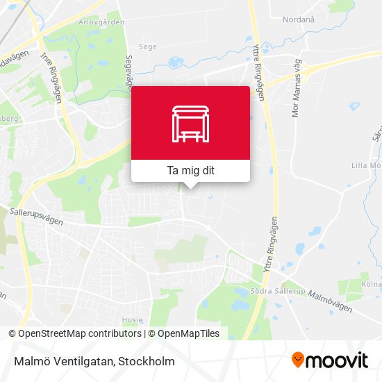 Malmö Ventilgatan karta