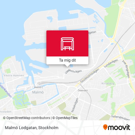 Malmö Lodgatan karta
