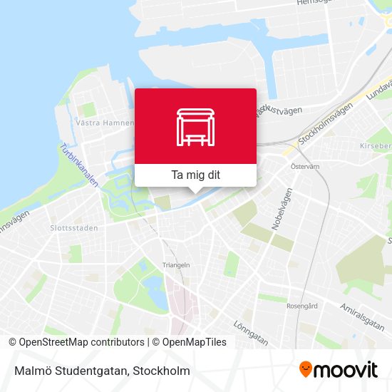 Malmö Studentgatan karta