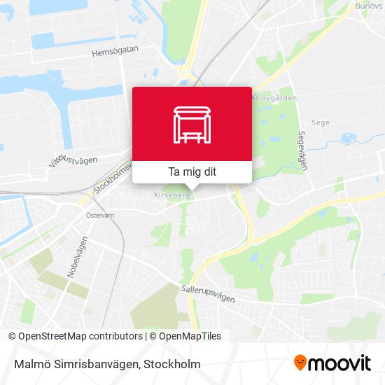 Malmö Simrisbanvägen karta
