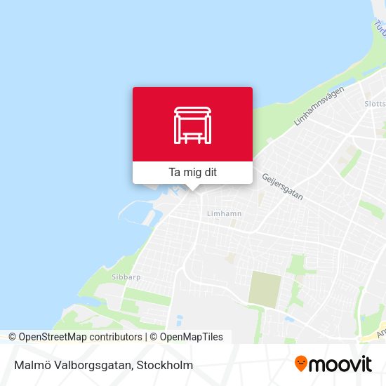 Malmö Valborgsgatan karta