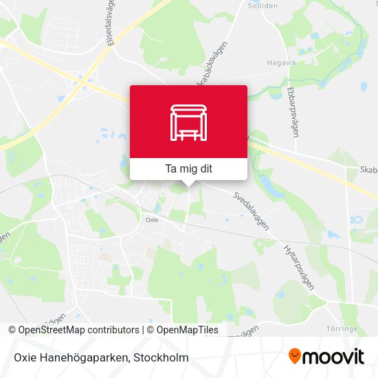 Oxie Hanehögaparken karta