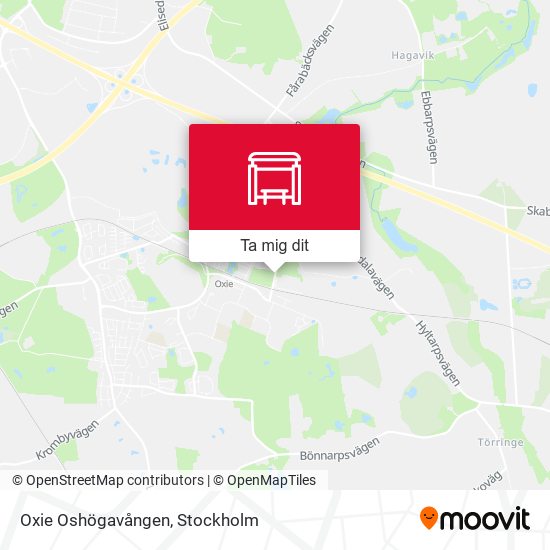 Oxie Oshögavången karta