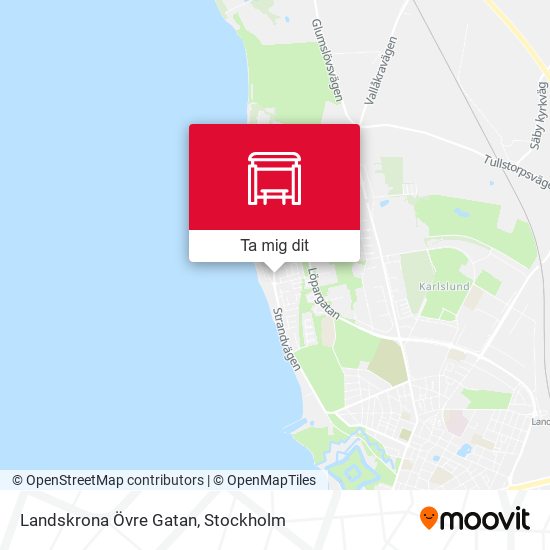 Landskrona Övre Gatan karta