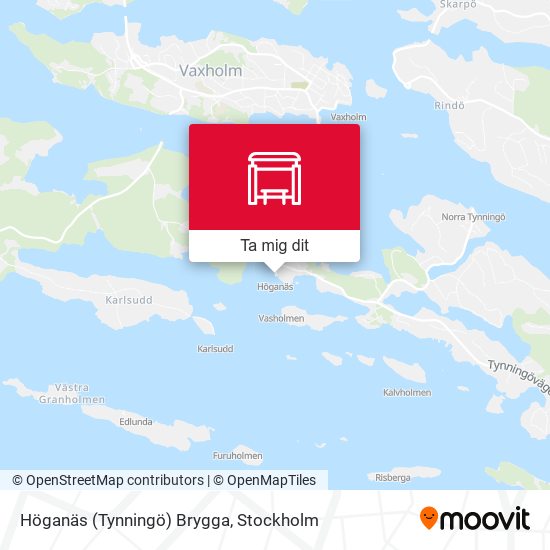 Höganäs (Tynningö) Brygga karta