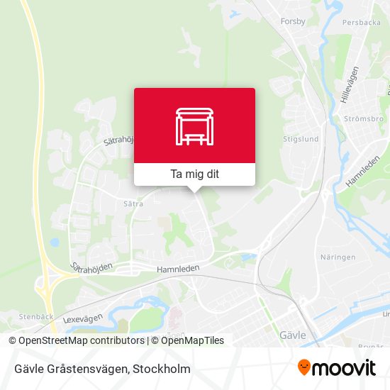 Gävle Gråstensvägen karta