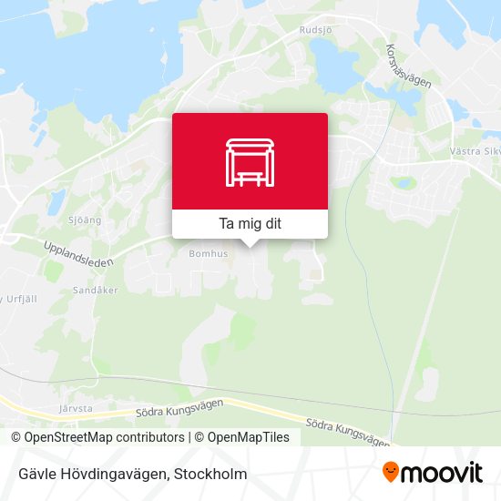 Gävle Hövdingavägen karta