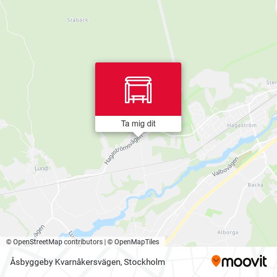 Åsbyggeby Kvarnåkersvägen karta