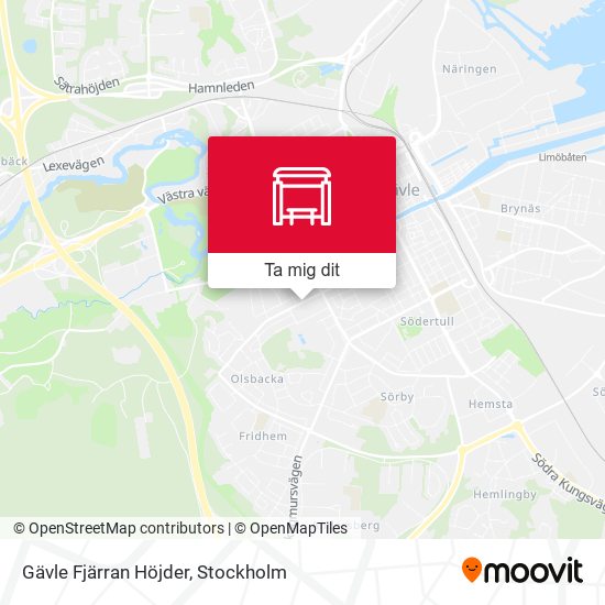 Gävle Fjärran Höjder karta