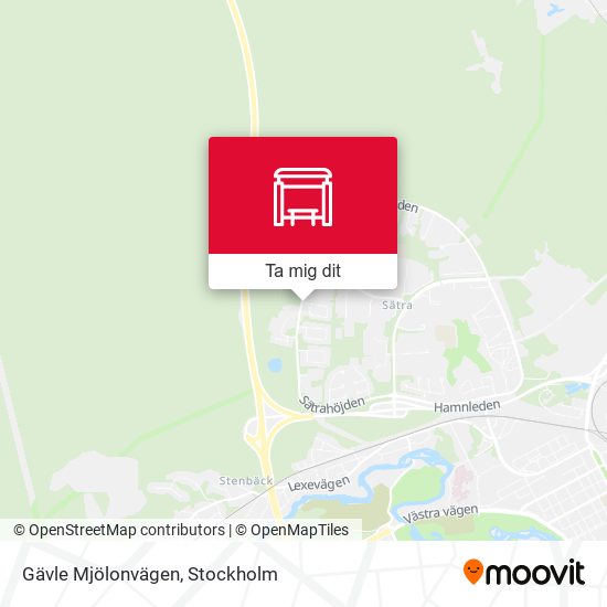 Gävle Mjölonvägen karta