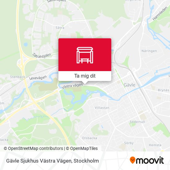 Gävle Sjukhus Västra Vägen karta