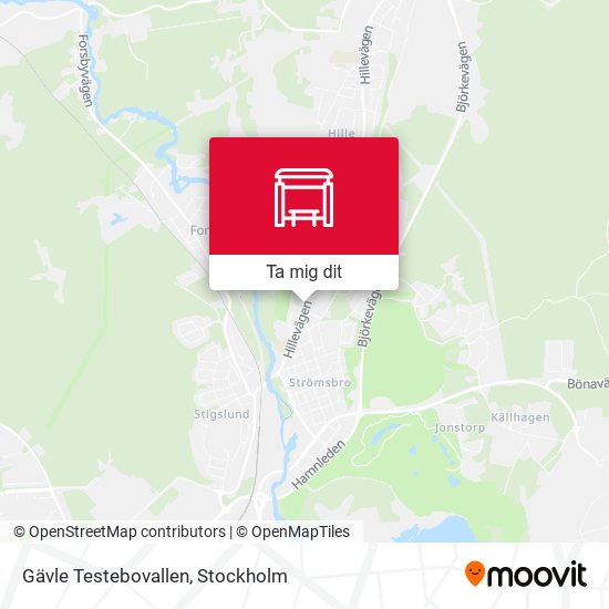 Gävle Testebovallen karta