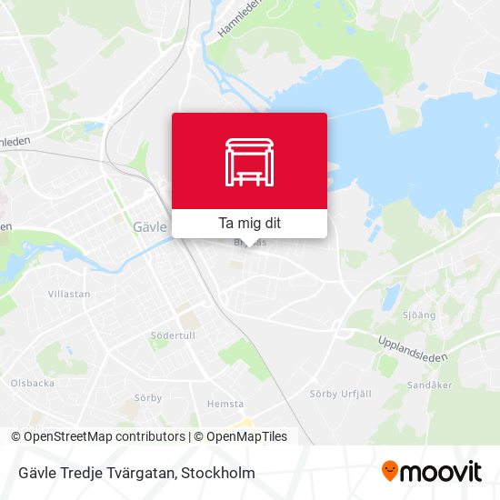 Gävle Tredje Tvärgatan karta