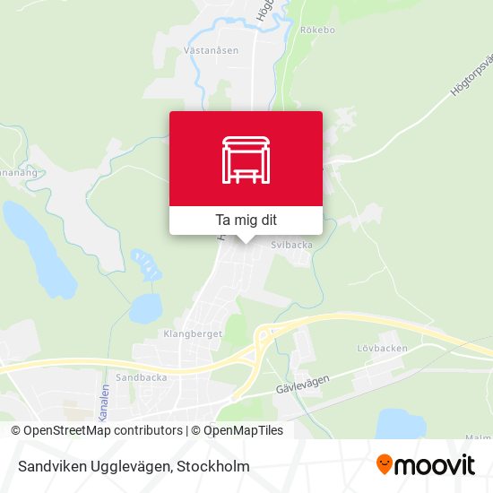 Sandviken Ugglevägen karta
