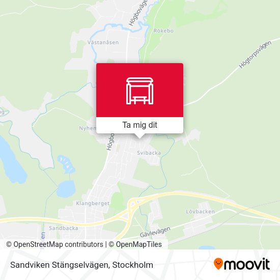 Sandviken Stängselvägen karta
