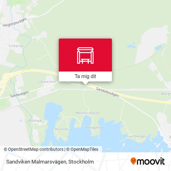 Sandviken Malmarsvägen karta