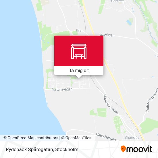 Rydebäck Spårögatan karta
