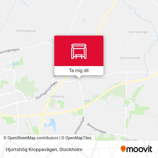 Hjortshög Kroppavägen karta