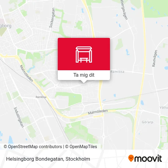 Helsingborg Bondegatan karta