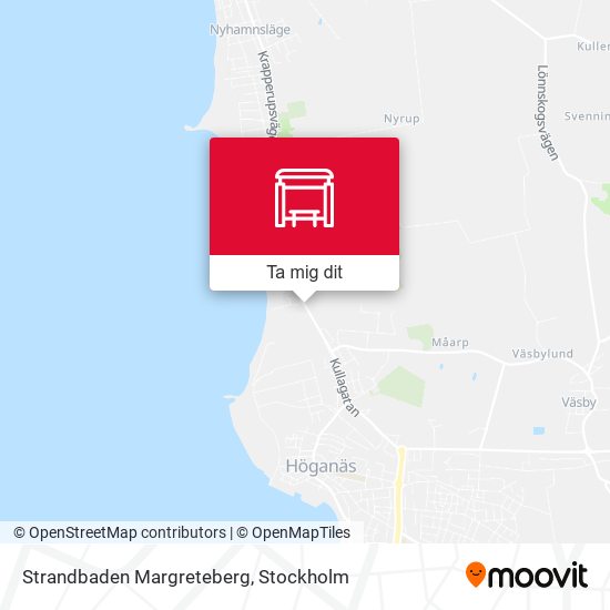 Strandbaden Margreteberg karta