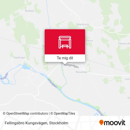 Fellingsbro Kungsvägen karta