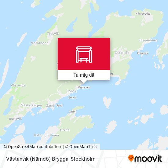 Västanvik (Nämdö) Brygga karta