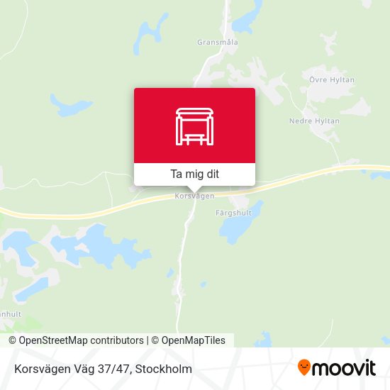 Korsvägen Väg 37/47 karta