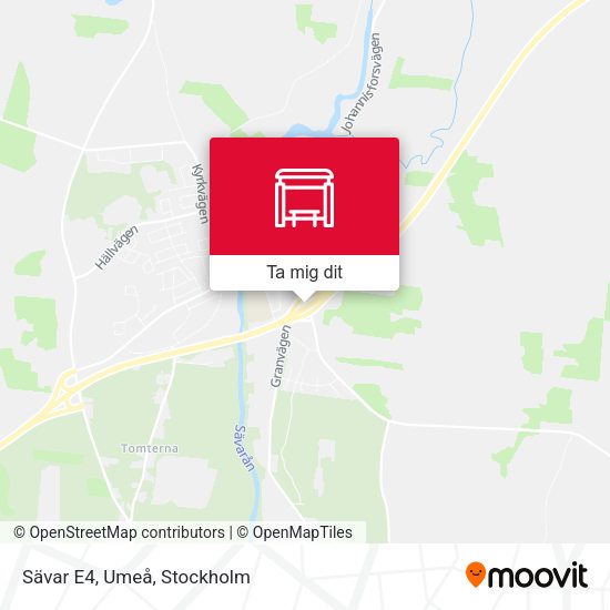 Sävar E4, Umeå karta