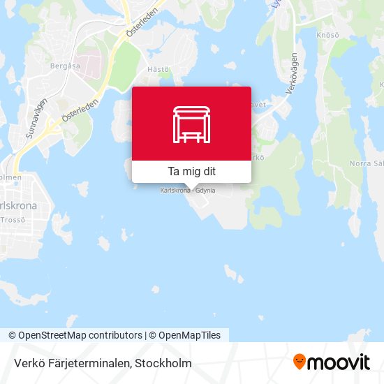 Verkö Färjeterminalen karta