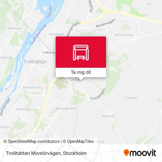 Trollhättan Montörvägen karta