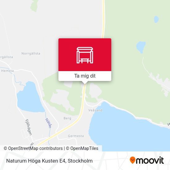 Naturum Höga Kusten E4 karta