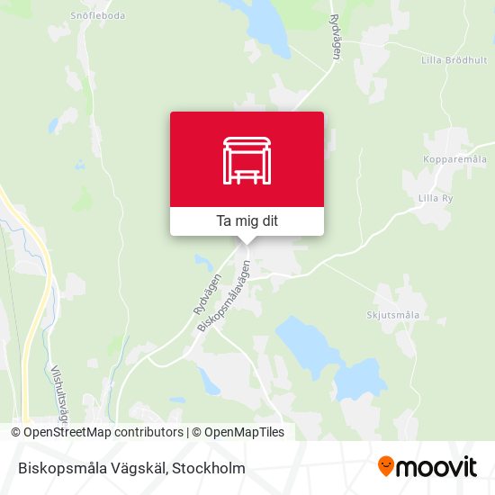 Biskopsmåla Vägskäl karta