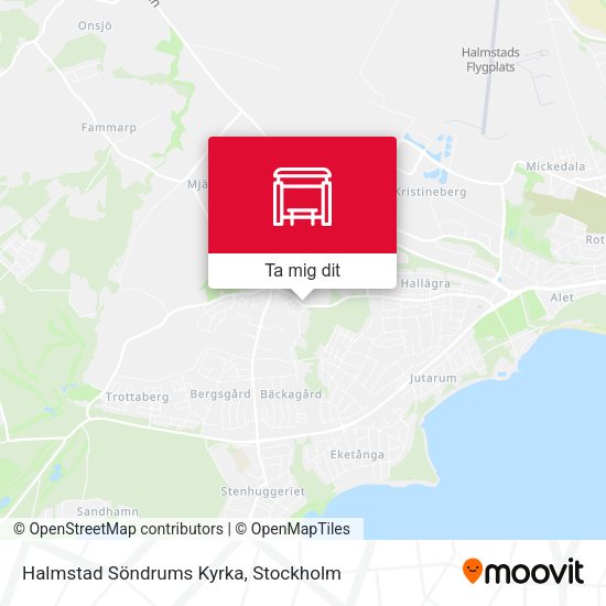 Halmstad Söndrums Kyrka karta